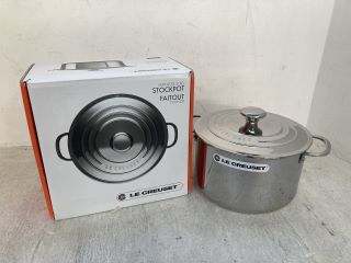 LE CREUSET STAINLESS STEEL STOCKPOT - RRP £183: LOCATION - B3