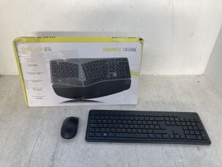 3 X ASSORTED COMPUTER ITEMS TO INCLUDE DELUXE GM901 ERGONOMIC KEYBOARD IN BLACK: LOCATION - B8