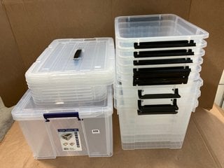 QTY OF ASSORTED STORAGE BOXES IN VARIOUS SIZES: LOCATION - B12