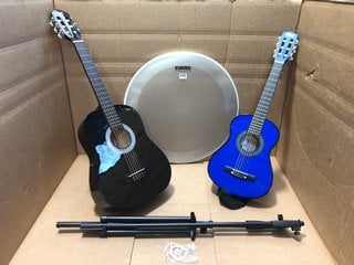 4 X ASSORTED MUSICAL ITEMS TO INCLUDE EVANS DRUMHEADS: LOCATION - B13