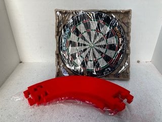 GORILLA DARTS DOUBLE 20 & EVA DARTBOARD WITH SURROUND SET IN RED: LOCATION - B15