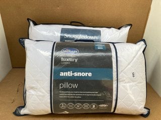 SILENTNIGHT LUXURY COLLECTION ANTI SNORE PILLOW TO INCLUDE SNUGGLEDOWN HOTEL COLLECTION PILLOW: LOCATION - C17