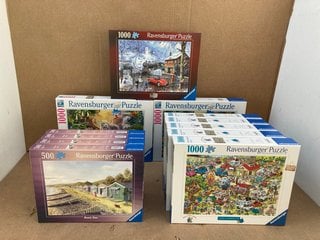 QTY OF ASSORTED PUZZLES TO INCLUDE RAVENSBURGER RAYS COMIC SERIES PUZZLE 1000: LOCATION - C16