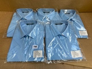 5 X HUNTER MENS SHIRTS IN BLUE - UK 17": LOCATION - C10