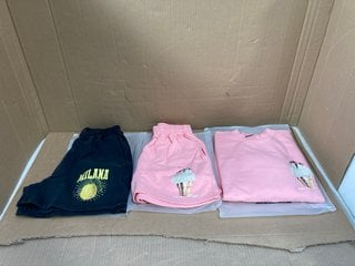 3 X ASSORTED MILANA CLOTHING ITEMS TO INCLUDE ICE CREAM GRAPHIC SHORTS IN PINK - UK M: LOCATION - C10