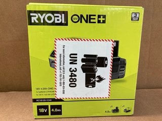 RYOBI ONE+ 18V LITHIUM BATTERY & CHARGER: LOCATION - C9