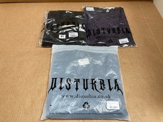 3 X ASSORTED DISTURBIA LADIES CLOTHING IN SIZE UK 20 TO INCLUDE ADONIA HIGH NECK RIBBED TOP IN BLACK: LOCATION - WA2