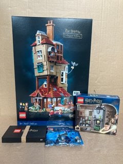 4 X ASSORTED LEGO ITEMS TO INCLUDE LEGO HARRY POTTER THE BURROW COLLECTORS EDITION - MODEL 76437 - RRP £219.99: LOCATION - C7