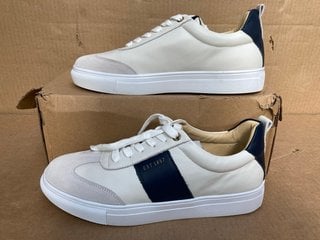 JONES BOOTMAKER ASPYN TRAINERS IN WHITE/NAVY - UK 6: LOCATION - C7