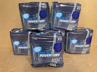 6 X PACKS OF ID MENS POWER DRY MEDIUM X12 INCONTINENCE PADS: LOCATION - C7