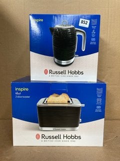 RUSSELL HOBBS INSPIRE KETTLE & 4 SLICE TOASTER IN BLACK: LOCATION - C7