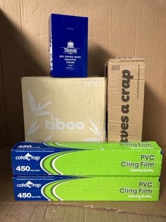 5 X ASSORTED ITEMS TO INCLUDE 2 X CATER WRAP PVC CLING FILM: LOCATION - C6