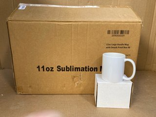 BOX OF PLAIN PORCELAIN MUGS IN WHITE: LOCATION - C6