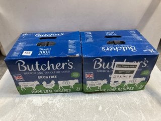 2 X BOXES OF BUTCHERS GRAIN FREE TRIPE LOAF - BBE 12/26: LOCATION - C4