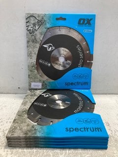 5 X OX UNLEASH THE POWER TEC10 EN13236 DIAMOND SPECTRUM 230MM SAW BLADES - COMBINED RRP £250.00 (PLEASE NOTE: 18+YEARS ONLY. ID MAY BE REQUIRED): LOCATION - C3