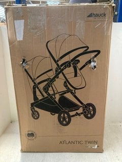 HAUCK ATLANTIC TWIN STROLLER IN MELANGE GREY - RRP £429.99: LOCATION - C1