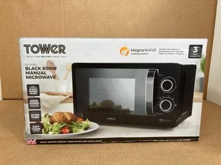 TOWER MAGNA WAVE COOKING SYSTEM 20L 800W MANUAL MICROWAVE IN BLACK (SEALED) - MODEL NO T2404BLK: LOCATION - WA3