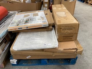 PALLET OF ASSORTED ITEMS TO INCLUDE SLEEPY OWL MEMORY FOAM MATTRESS TOPPER 10CM: LOCATION - A3 (KERBSIDE PALLET DELIVERY)