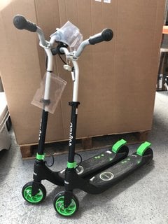 (COLLECTION ONLY) 2 X WIRED ELECTRIC SCOOTERS IN BLACK/GREEN (NO CABLES INCLUDED): LOCATION - AR13