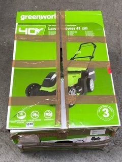 GREENWORKS CORDLESS 40V LAWN MOWER: LOCATION - AR1