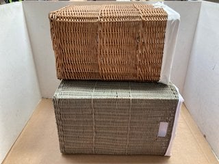 JOHN LEWIS & PARTNERS WICKER LAUNDRY BASKET IN NATURAL TO ALSO INCLUDE JOHN LEWIS & PARTNERS 2 SECTION WICKER LAUNDRY BASKET IN GREY: LOCATION - AR4