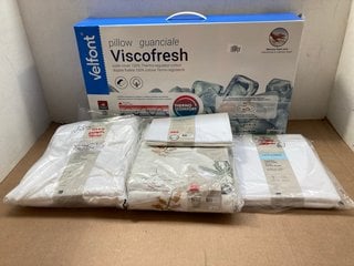 6 X ASSORTED BEDDING ITEMS TO INCLUDE VELFONT VISCOFRESH THERMO-REGULATOR COTTON PILLOW: LOCATION - AR5