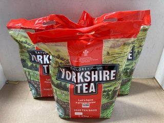 3 X PACKS OF YORKSHIRE 3.25KG TEA BAGS - 1040 TEA BAGS PER PACK - BBE 8/24: LOCATION - AR13