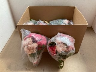 QTY OF ASSORTED ARTIFICIAL PEONY/ROSES SILK FLOWERS IN PINK: LOCATION - AR14