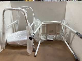 NRS HEALTHCARE MOWBRAY LITE TOILET FRAME & SEAT TO ALSO INCLUDE AIDAPT MALLING PERCHING STOOL: LOCATION - AR16