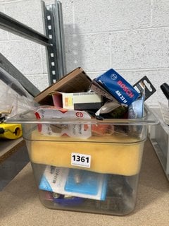 QTY OF ASSORTED ITEMS TO INCLUDE LARGE CAR SPONGE: LOCATION - BR18