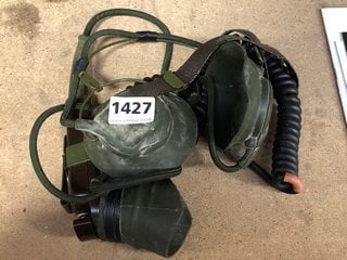 A WORLD WAR TWO RADIO OPERATORS HEADPHONE AND MOUTHPIECE: LOCATION - BR22