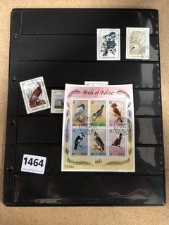 FIVE SHEETS OF INTERNATIONAL VINTAGE BIRD STAMPS: LOCATION - BR21