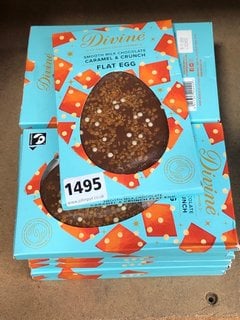 QTY OF DIVINE SMOOTH MILK CHOCOLATE CARAMEL & CRUNCH FLAT EGGS - BBE 30/11/24: LOCATION - B20