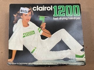 A 1970S CLAIROL 1200 HAIR DRYER IN ORIGINAL BOX: LOCATION - AR17