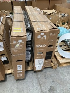 PALLET OF ASSORTED TV'S - SPARES & REPAIRS (PCB BOARDS REMOVED) TO INCLUDE LG 55 INCH QNED HD READY TV: LOCATION - B6 (KERBSIDE PALLET DELIVERY)