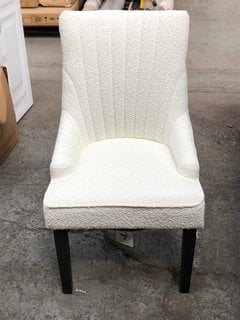 SET OF 2 INDUS VALLEY H5 BOUCLE DINING CHAIRS IN WHITE - RRP £299.99: LOCATION - A1