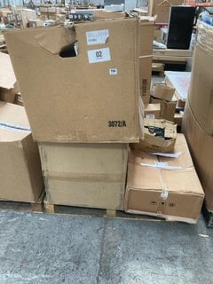 PALLET OF ASSORTED ITEMS TO INCLUDE REPLACEMENT WASHING MACHINE DRUM PART AND ALTERNATOR COMPONENT: LOCATION - A8 (KERBSIDE PALLET DELIVERY)