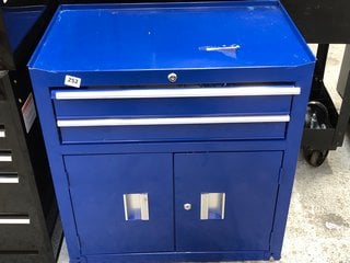 2 DRAWER 2 DOOR HEAVY DUTY TOOL CHEST CABINET IN BLUE: LOCATION - A4