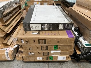 PALLET OF 4 X VELTECH VR55UX230 & TOSHIBA 43UF3D53 TVS - SPARES & REPAIRS - (PCB BOARDS REMOVED): LOCATION - B9 (KERBSIDE PALLET DELIVERY)