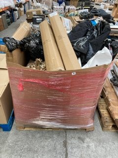 PALLET OF ASSORTED ITEMS TO INCLUDE ARTIFICIAL IVY HEDGE 1 X 3M & SLIM BOX SECTION HEATED TOWEL RADIATOR IN WHITE: LOCATION - A2 (KERBSIDE PALLET DELIVERY)