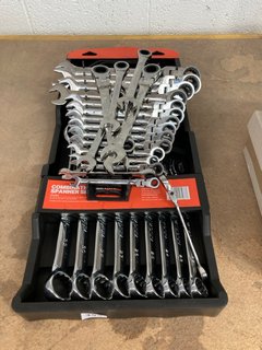 COMBINATION METRIC SPANNER SET TO ALSO INCLUDE 16 PIECE RATCHET SPANNER SET: LOCATION - BR9