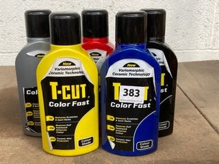 (COLLECTION ONLY) 5 X ASSORTED T-CUT 500ML COLOR FAST COLOUR SHADE PAINT WORK RENOVATOR: LOCATION - BR11