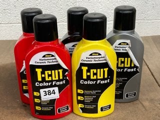 (COLLECTION ONLY) 5 X ASSORTED T-CUT 500ML COLOR FAST COLOUR SHADE PAINT WORK RENOVATOR: LOCATION - BR11