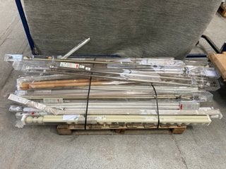 PALLET OF ASSORTED HOMEWARE ITEMS TO INCLUDE JOHN LEWIS & PARTNERS 28MM FIXED EYELET BALL FINIAL CURTAIN POLE KIT IN CHROME - SIZE 300CM: LOCATION - B2 (KERBSIDE PALLET DELIVERY)