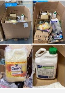 (COLLECTION ONLY) PALLET OF ASSORTED CHEMICALS & LIQUIDS TO INCLUDE 25KG BAG OF MAGNESIUM CHLORIDE (PLEASE NOTE: 18+YEARS ONLY. ID MAY BE REQUIRED): LOCATION - B5