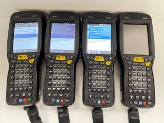 QTY OF 4 HONEYWELL DOLPHIN 99EX HANDHELD MOBILE COMPUTERS: MODEL NO 99EXLW (WITH BATTERY) [JPTM124929]