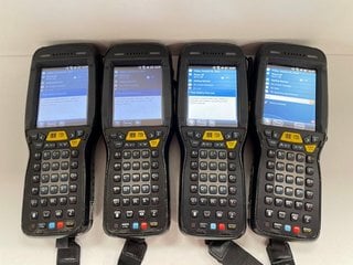 QTY OF 4 HONEYWELL DOLPHIN 99EX HANDHELD MOBILE COMPUTERS: MODEL NO 99EXLW (WITH BATTERY) [JPTM124892]