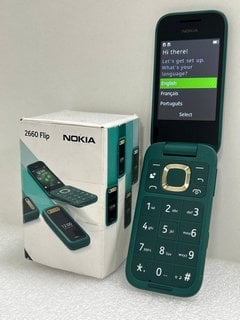 NOKIA 2660 FLIP SMARTPHONE IN LUSH GREEN: MODEL NO TA-1469 (WITH BOX, CHARGER & CABLE). NETWORK UNLOCKED [JPTM124917]