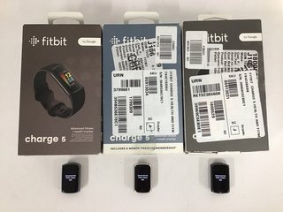 3X FITBIT CHARGE 5 HEALTH & FITNESS TRACKERS. (WITH BOXES, CHARGER CABLES & STRAPS) [JPTM125090]