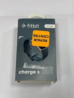 FITBIT BY GOOGLE CHARGE 5 FITNESS + HEALTH TRACKER IN PLATINUM STAINLESS STEEL CASE & STEEL BLUE BAND: MODEL NO FB 421 (WITH BOX & ALL ACCESSORIES) [JPTM124963]